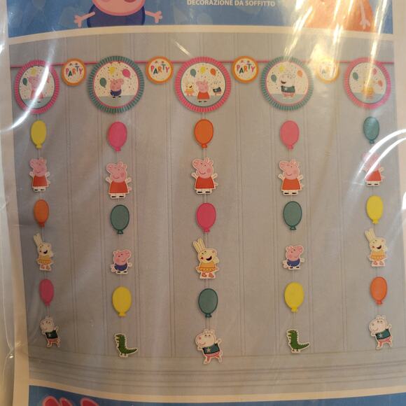 Peppa Pig Party Decor Kit Scene Setters Banner Swirl Hanging Props 31pc Bundle - Picture 7 of 16